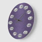クロック感動的紫 ラージ壁時計 (傾斜)