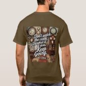 クロック生産性引用文ブラウンTシャツ Tシャツ (裏面)