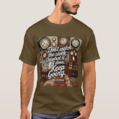 クロック生産性引用文ブラウンTシャツ Tシャツ (正面)