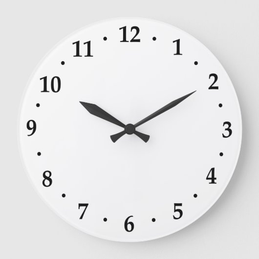 クロック番号顔テンプレート使用デザイン ラージ壁時計 (正面)