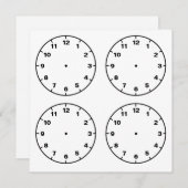 クロック空白の顔ダウンロード可能な印刷可能カード シーズンカード (正面/裏面)