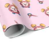 クロック頭が切れるコレクション – ピンクラップ紙 ラッピングペーパー (ロールコーナー)