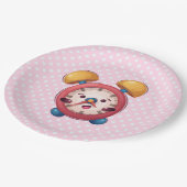 クロック頭が切れるコレクション – ピンク紙プレート ペーパープレート (アングル)