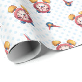 クロック頭が切れるコレクション – ブルーラッピング紙 ラッピングペーパー (ロールコーナー)