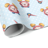 クロック頭が切れるコレクション – ブルーラッピング紙 ラッピングペーパー (ロールコーナー)