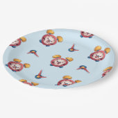 クロック頭が切れるコレクション – ブルー紙プレート ペーパープレート (アングル)