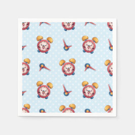 クロック頭が切れるコレクション – 青 スタンダードカクテルナプキン