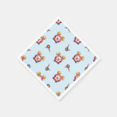 クロック頭が切れるコレクション – 青 スタンダードカクテルナプキン (角)