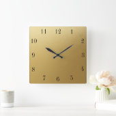 クロック顔テンプレート工業用ローマフォントゴールデン スクエア壁時計 (ホーム)