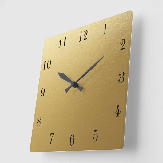 クロック顔テンプレート工業用ローマフォントゴールデン スクエア壁時計 (傾斜)