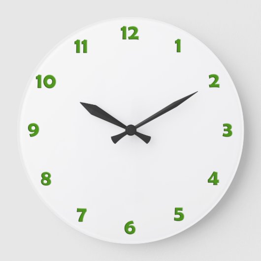 クロック顔番号 – 緑 ラージ壁時計 (正面)