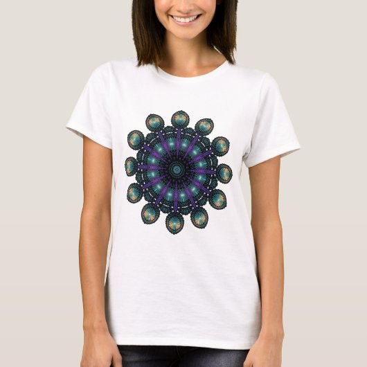 クロック顔-（骨）突起フラクタル Tシャツ (正面)