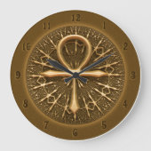 クロック – エジプトアンクゴールデンオーナメント (正面)