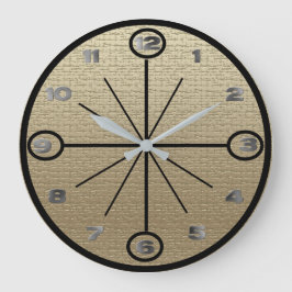 クロック – リネンの背景(金属数字付き)