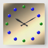 クロック – レトロ60sゴールデンメタル顔 (正面)