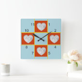 クロック – 赤いハートフレーム (ホーム)