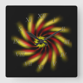 クロック – 黒上のピンホイール