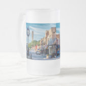 クロックInダウンタウンケープGirardeau曇りガラスビー フロストグラスビールジョッキ (正面左)