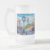 クロックInダウンタウンケープGirardeau曇りガラスビー フロストグラスビールジョッキ (左)