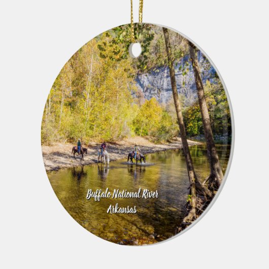 クロッシングザバッファローリバーサークルオーナメント セラミックオーナメント (左)