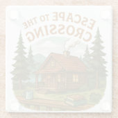 クロッシングマギー・サリバン居心地の良いキャビンに逃げる ガラスコースター (裏面)