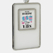 クロッチング編み物ギフト シルバープレートフレームオーナメント (右)