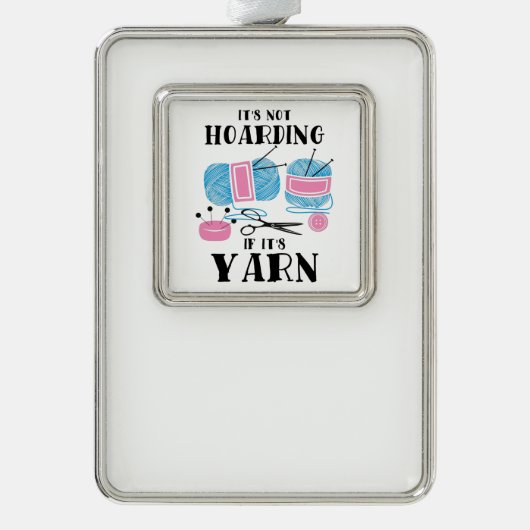 クロッチング編み物ギフト シルバープレートフレームオーナメント (正面)