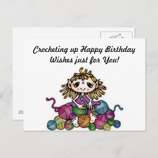 クロッチング誕生日ウィズハガキ ポストカード (正面/裏面)