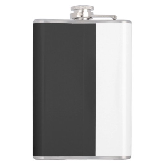 クロッパーソナライズされたクの白黒の写真の新規作成 フラスク (裏面)