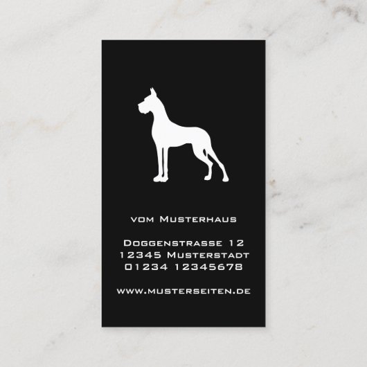 クロップされた大きなDaneの名刺 名刺 (裏面)