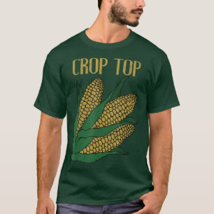 クロップトップコーンおもしろい農家カッコいいヴィンテージ動揺して Tシャツ