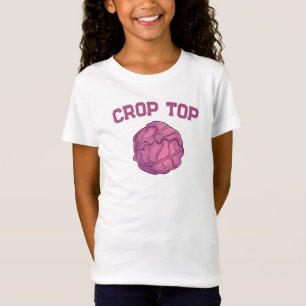 クロップトップ、赤キャベツ野菜、おもしろい子供たち Tシャツ