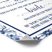 クロッ地中海のスピンブライダルシャワーゲームサイン ポスター (角)