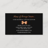 クロティエガーリーキリンプリントオレンジリボンボウ 名刺 (裏面)