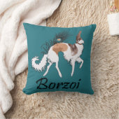 クロテンのボルゾイの枕 クッション (ブランケット)