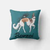 クロテンのボルゾイの枕 クッション (裏面)