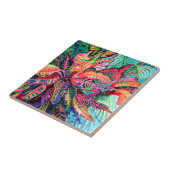 クロトカラフルン葉セラミックタイル タイル (側面)