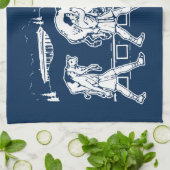 クロトンと牛のミロ – ジムやる気を起こさせる キッチンタオル (折り畳み)