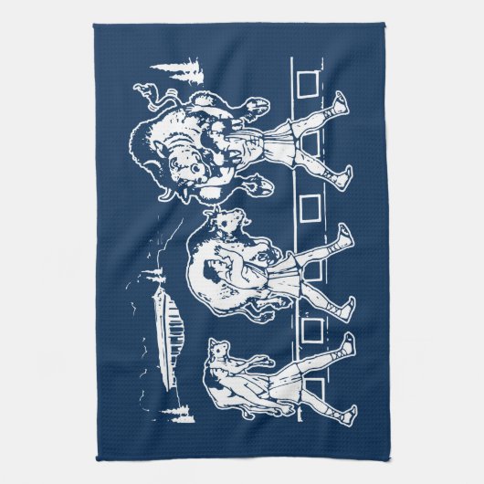 クロトンと牛のミロ – ジムやる気を起こさせる キッチンタオル (縦)