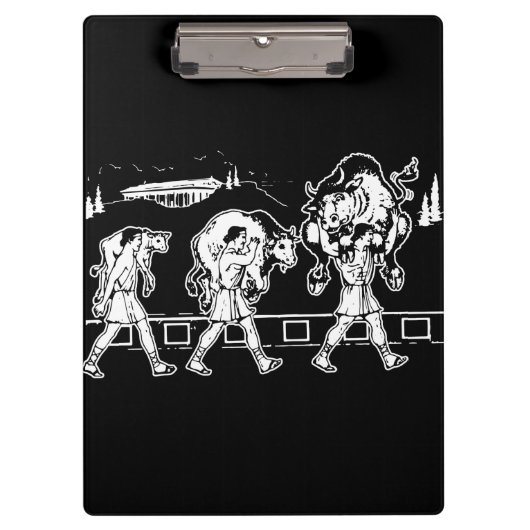 クロトンと牛のミロ – ジムやる気を起こさせる クリップボード (正面)