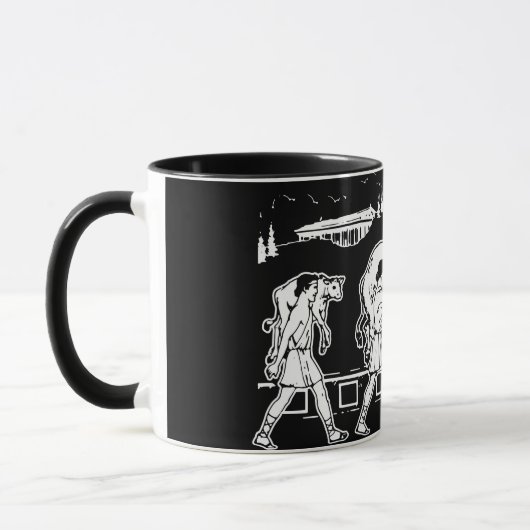 クロトンと牛のミロ – ジムやる気を起こさせる マグカップ (左)