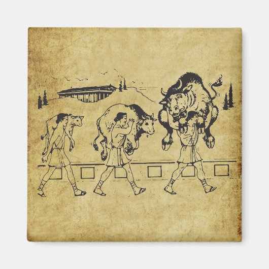 クロトンと牛のミロ – ジムやる気を起こさせる マグネット (正面)