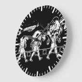 クロトンと牛のミロ – ジムやる気を起こさせる ラージ壁時計 (傾斜)