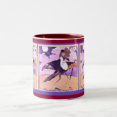 クロドリは朝の醸造物のマグを歌います ツートーンマグカップ (中央)