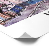 クロナックドイツ旅行水の色の手描き ポスター (角)