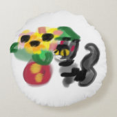 クロネコひまわり ラウンドクッション (裏面)