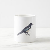 クロハシカササギの水彩画の鳥の種の芸術 コーヒーマグカップ (中央)