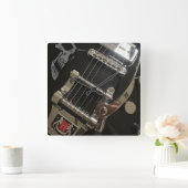 クロパパのギタークロック スクエア壁時計 (ホーム)