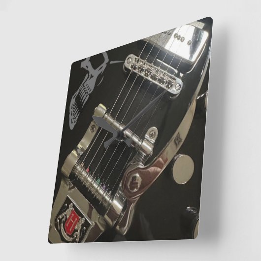 クロパパのギタークロック スクエア壁時計 (傾斜)