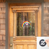 クロパーソナライズされたッシングレインボーブリッジドッグ ウィンドウサイン (ホームデコレーション)